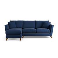 Habitat Lomond Left Hand Corner Sofa - Navy - Dark Leg
