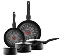 Tower Smart Start Forged 5 Piece Aluminium Pan Set - Black