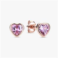 Revere Rose Gold Plated Sterling Silver Heart Stud Earrings