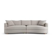 Habitat Sacha Fabric 4 Seater Sofa - Stone - Ash Leg