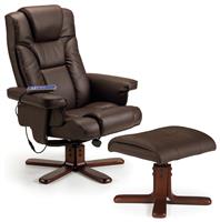 Julian Bowen Malmo Manual Recliner Chair & Footstool - Brown