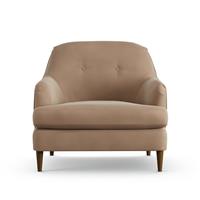Habitat Frome Velvet Armchair - Latte - Dark Leg