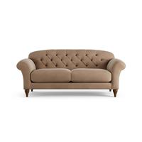 Habitat Brooker Velvet 3 Seater Sofa - Latte - Dark Leg