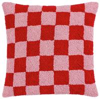 Heya Home Check Tufted Cushion - Pink - 45x45cm