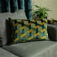 Paoletti Delano Oxford Edge Cushion - Teal - 40x60cm