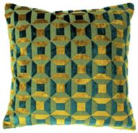 Paoletti Empire Geometric Cushion - Teal - 45x45cm