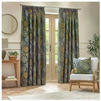 Wylder Ophelia Pencil Pleat Curtains - Blue - 117x137cm