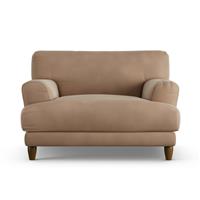 Habitat Askem Velvet Cuddle Chair - Latte - Dark Leg