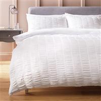Argos Home Ruched Texture White Bedding Set - King size