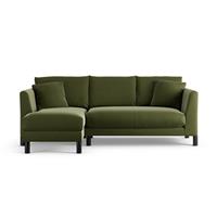 Habitat Aston Left Hand Corner Sofa - Moss Green - Black Leg