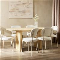 Habitat Samara Natural Dining Table And 6 White Chairs