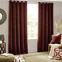Yard Chenille Fully Lined Eyelet Curtains- Nutmeg- 168x137cm