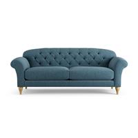 Habitat Brooker Fabric 4 Seater Sofa - Blue - Ash Leg