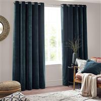 Yard Chenille Fully Lined Eyelet Curtains - Navy - 229x183cm