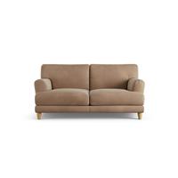 Habitat Askem Velvet 2 Seater Sofa - Latte - Ash Leg