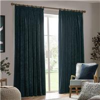 Yard Chenille Pencil Pleat Curtains - Navy - 229x183cm