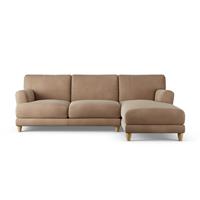 Habitat Askem Velvet Right Hand Corner Sofa -Latte - Ash Leg