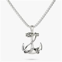 Revere Men's Stainless Steel Anchor Pendant Box Chain