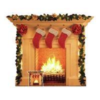 Star Cutouts Christmas Fireplace Cardboard Cutout