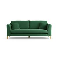 Habitat Aston Fabric 3 Seater Sofa - Green - Ash Leg