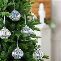 Habitat Pack of 6 Iridescent Shaped Glass Christmas Baubles