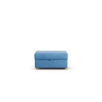 Habitat Holmfirth Velvet Footstool - Sky Blue