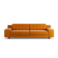 Habitat Hendricks Fabric 4 Seater Sofa - Orange - Black Leg
