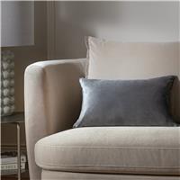 Habitat Velvet Oblong Cushion - Grey - 30x50cm