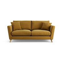 Habitat Lomond Fabric 3 Seater Sofa - Gold - Ash Leg
