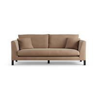 Habitat Aston Velvet 3 Seater Sofa - Latte - Black Leg