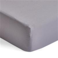 Habitat Polycotton Extra Deep Grey Fitted Sheet - Double