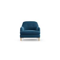 Habitat Frome Velvet Armchair - Ink Blue - Ash Leg