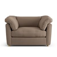 Habitat Wynn Fabric Cuddle Chair - Biscuit - Ash Leg