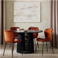 Habitat Jericho Black Dining Table And 4 Copper Chairs
