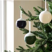 Argos Home Pack of 3 Dipped White Glass Bauble