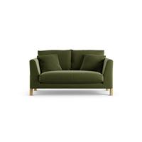 Habitat Aston Velvet 2 Seater Sofa - Moss Green - Ash Leg