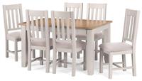 Julian Bowen Richmond Extending Dining Table & 6 Grey Chairs