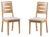 Julian Bowen Curve Pair of Dining Chairs - Oak