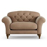 Habitat Brooker Velvet Cuddle Chair - Latte - Dark Leg