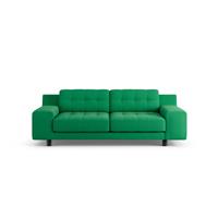 Habitat Hendricks Fabric 3 Seater - Emerald Green- Black Leg