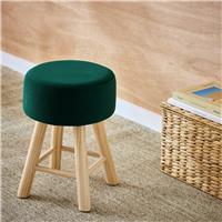 Habitat Sophie Velvet Stool - Green
