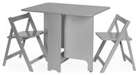 Julian Bowen Gatan Rubber Wood Dining Table & 2 Grey Chairs