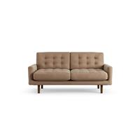 Habitat Fenner Velvet 2 Seater Sofa - Latte - Dark Leg