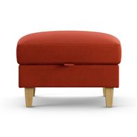 Habitat Felin Velvet Storage Footstool - Burnt Orange