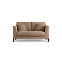 Habitat Aston Velvet 2 Seater Sofa - Latte - Black Leg