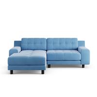 Habitat Hendricks Left Hand Corner Sofa - Sky Blue-Black Leg