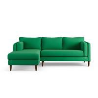 Habitat Newington Left Hand Corner Sofa - Green - Dark Leg