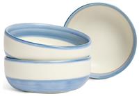Habitat Artisan Stripe Set of 3 Stoneware Nibble Bowl - Blue