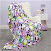 Squishmallows Squad Fleece Throw - Lilac - 100x150cm