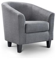 Julian Bowen Hugo Fabric Tub Chair - Grey